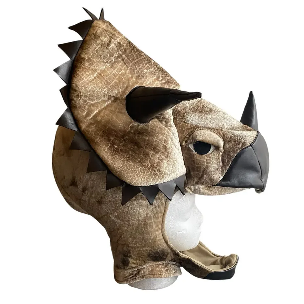 Wishcraft Dinosaur Triceratops Two Piece Soft Costume Kids 6 Tan Brown Halloween